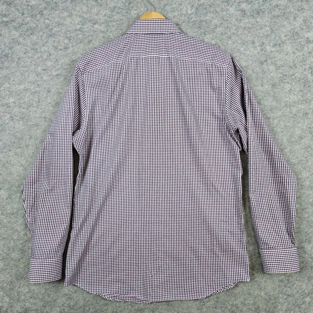 Banana Republic Men's‎ Mini-Check Shirt Size L Grant Fit Non-Iron 100% Cotton